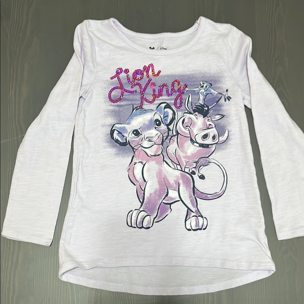 Disney lion king lavendar Long Sleeve Tee with Playful Graphics